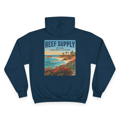 Reef Supply x Champion Hoodie — Laguna Beach Coastal Vintage Surf Pullover